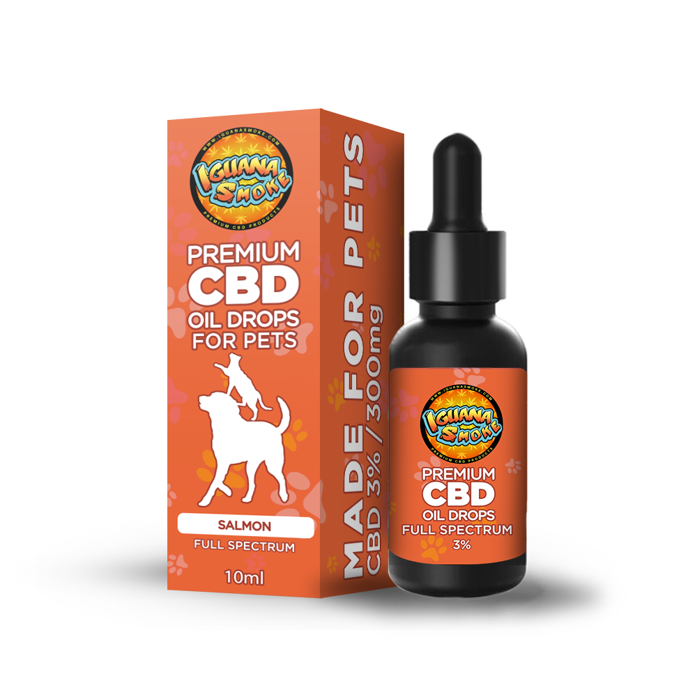 ACEITE CBD FULL SPECTRUM 3% PARA MASCOTAS SABOR SALMÓN IGUANA SMOKE 10ml
